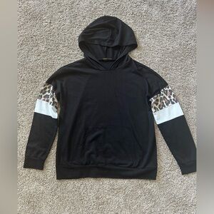 Black and Brown Sweater with Camo Sleeve Details